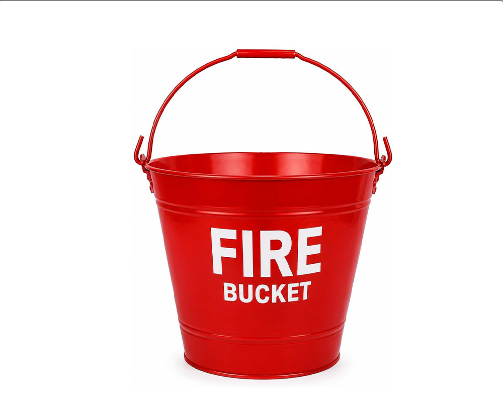Red Metal Fire Safety Bucket
